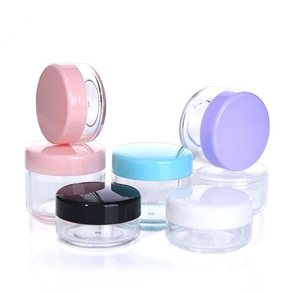3pcs/set 10g/15g/20g Plastic Travel Cosmetic Jar Makeup Container Bottle Vial Face Cream Sample Pot Nail Art Gel Mask Pack Box