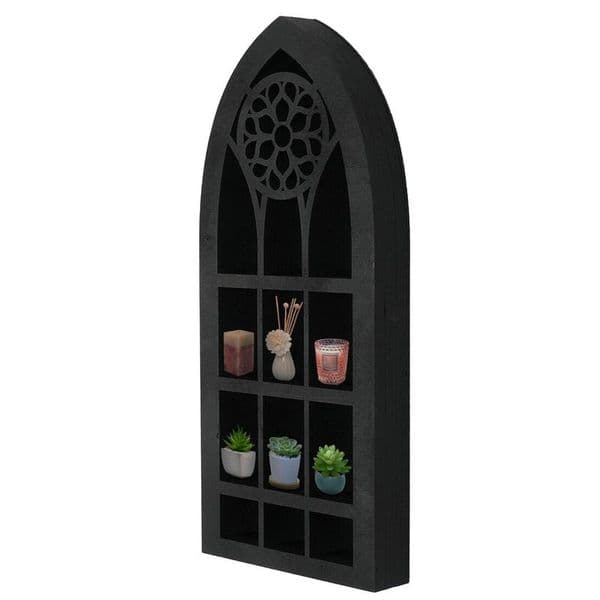 Black Crystal Wall Mount Shelf Crystal Stone Shelving Wall Shelves Stones Holder Black PVC Shelf Bookshelf For Crystals Plants