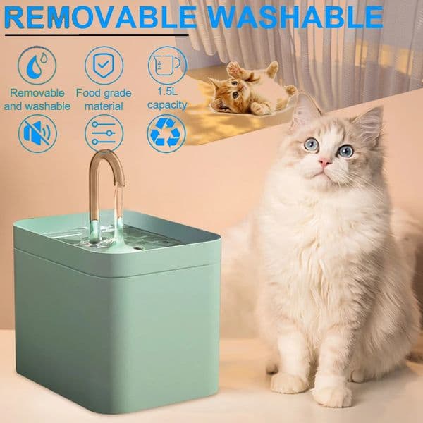 1.5L Automatic Filtered Water Fountains USB Electric Mute Pet Drinking Dispenser Drinker for Dog Water Filter Fountain