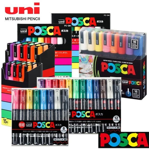 2026 New Wholesale Uni Posca Acrylic Set 5/8/12/16 Marcadores Art Marking Pen Used For cologne Rock Paintings Fabric perfume Graffiti Artist Comics 240929 Fre