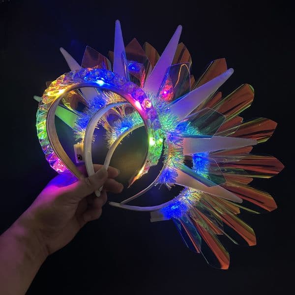 Light Up Headband LED Glow Hair Band RaveParty Costume Crown Hair Accessories forWomen