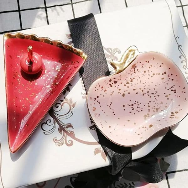 Nordic ceramic small jewelry plate earrings necklace ring storage board fruit dessert display bowl decoration tray 240924