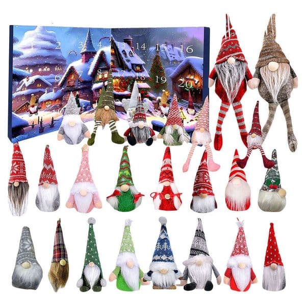 Advent 2024 Gnome Dolls 24 Days Xmas Christmas Countdown Calendar for Kids Gift