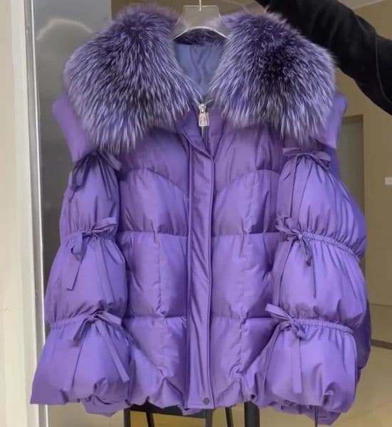 Fashion 90% Goose Down Jacket Winter Womens Warm Extra Large True Fox Fur Collar Thick y 240924