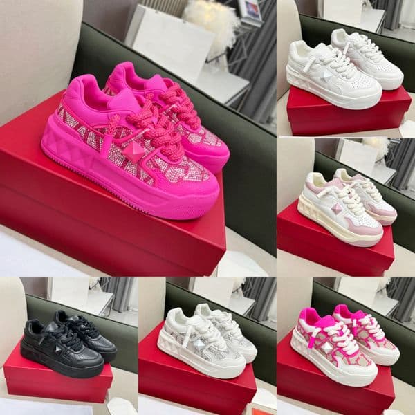 Designer Casual shoes Sneakers Ladies ONE ATUD platform Trainers ashion Style casual shoes Classics Low-relief Maxi Stud Comfortable Nappa Leather Men Sports Shoes