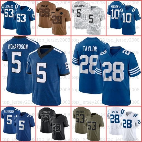 84 Tyler Warren Jonathan Taylor Football Jersey Ahmad Sauce Gardner Richardson 17 Daniel Jones Nelson Riley Leonard Camryn Bynum Josh Downs Manning Moore II