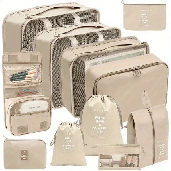 11pcs/set Compression Packing Cubes Suitcases Travel Accessories Expandable Packing Organizers Lightweight Travel Organizer Cube 240924