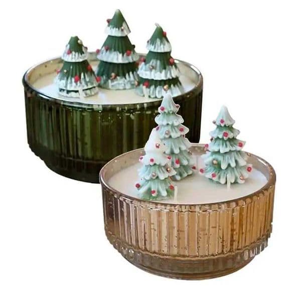 Winter Forest Christmas Tree Candles Soy Wax Aromatherapy Candles Christmas Tree Shaped Candles Exquisite Cone shaped Tea Lamp Candles X241004