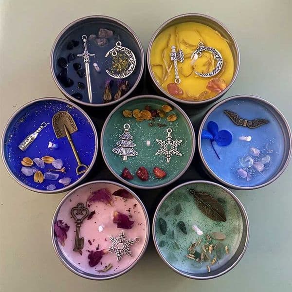 8 oz Crystal Candles Wholesale Tin Can Vanilla Fragrance Candle Can Genuine Herbal Crystal Candles Home Decor Lily Roses X241004