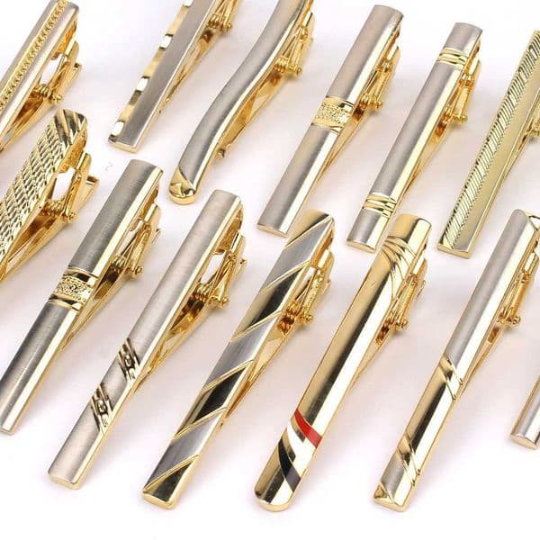 Goldren Tie Clip For Men Classic Meter Tie Clips Alloy Tie Bar Quality Enamel Tie Collar Pin Crystal Business CorbataX240914