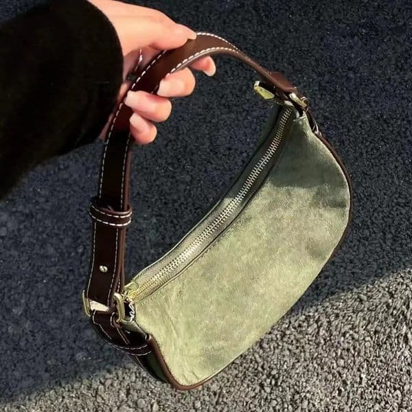 JIAERDI Casual Green Underarm Bag Women Vintage Girls Leather Solid Shoulder Bag Female Retro Elegant Y2k Handbag Purse 240926