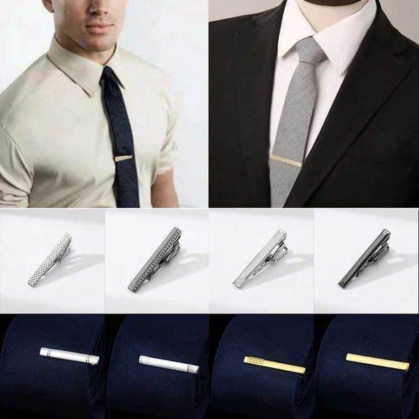 Fashion Classic Gentleman Luxury Stainless Tie Clip 4cm Black Wine-Red Quality Bar Wedding Business Nightclub Men Gift AccessoryX240914