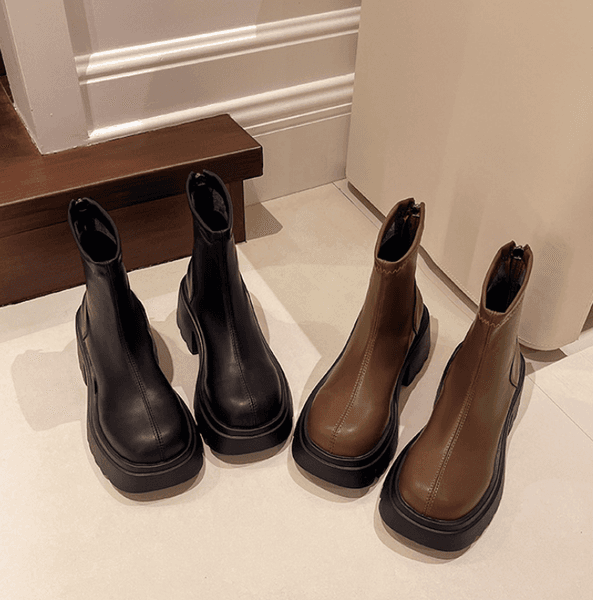 Women Shoes Fashion Boots Thick Sole Martin Boots Increase Height Sweet Style Triple Black Brown Free shipping