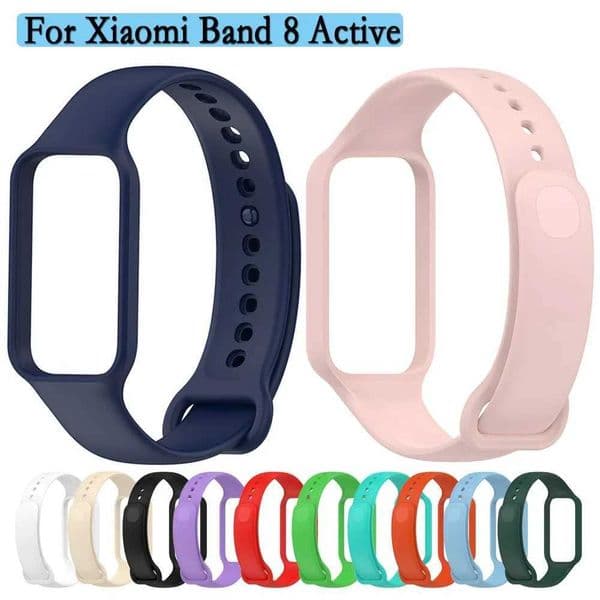 2-in-1 suitable for Xiaomi Band 8 Active Watchband high-quality and durable soft silicone strap with frame protective case suitable for Redmi Watch2 W241007