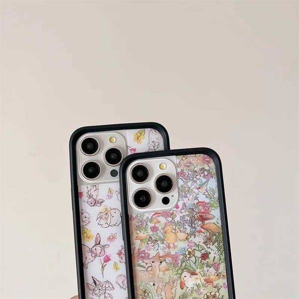 2026 New Outdoor New Cellphone Wildflower outdoor 3D Cartoon Cute Rabbit Girl Bow Pink High Heels Phone Case Iphone 15 14 12 16 Pro Max WF Soft Edge Hard Cover