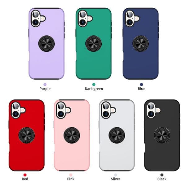 Military Shockproof Rugged Dual Layer TPU PC Ring Stand Cases For iPhone 16 15 14 13 Pro Max 12 11 XR XS 8 Plus Samsung S21 FE S22 S23 S24 Ultra A06 A16 A05 A05S A15 A35 A55