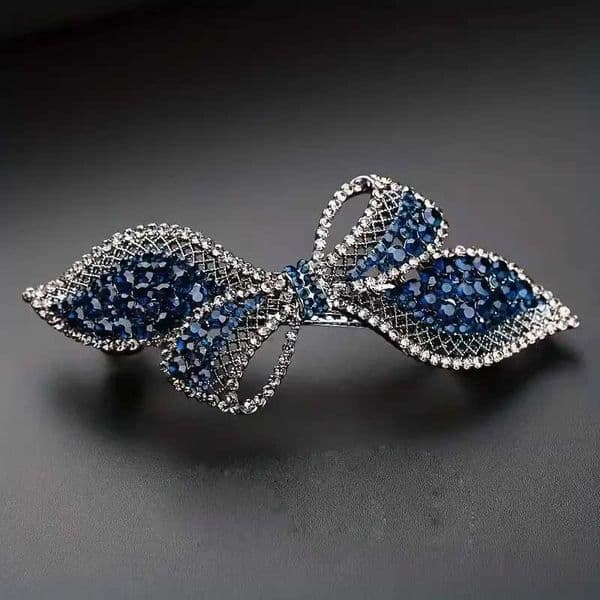 Fashionable and elegant zircon hollow bow womens hair clip retro luxury spring clip wearing mother jewelry gift W241007