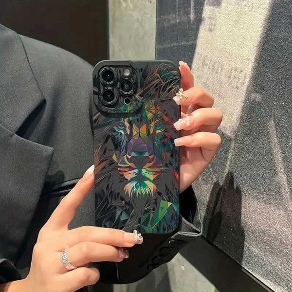 Cellphone Case Colorful lion pattern phone case suitable for iPhone 16 15 phone case iPhone 14 13 12 11 Pro Max XS X XR 7 8 14 Plus shockproof silicone cover G241008