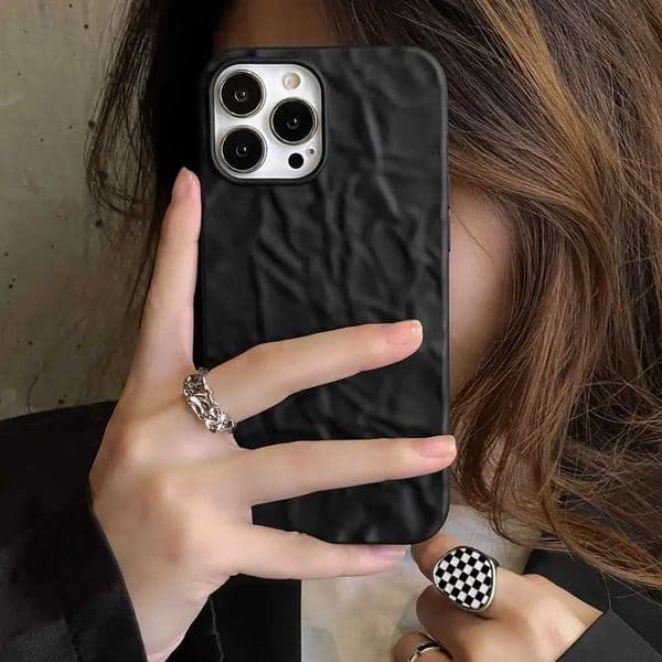 Designer Phone Case Suitable for iPhone 16 15 13 14 11 12 Pro Max Mini XR X XS 7 8 Plus 3D wrinkled skin shock-absorbing soft TPU cover M241008