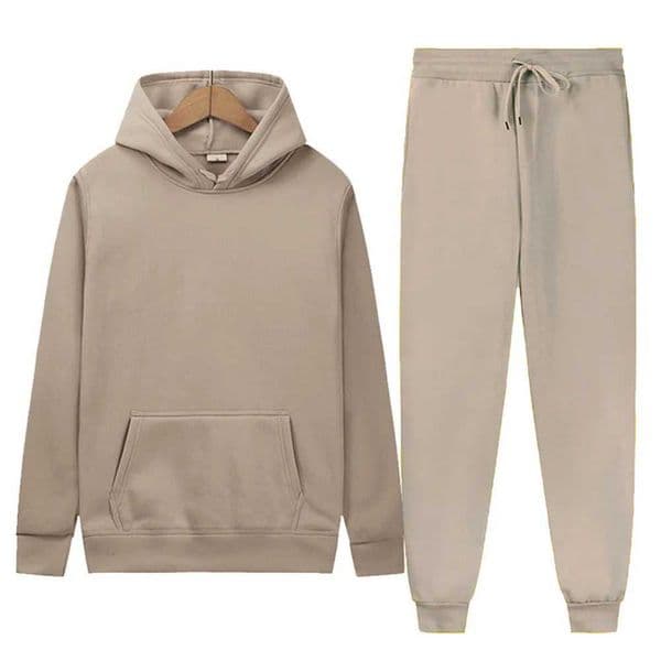 New autumn and winter mens and womens mini solid color hooded sweatshirt+pants two-piece fashionable casual sports suit W241008