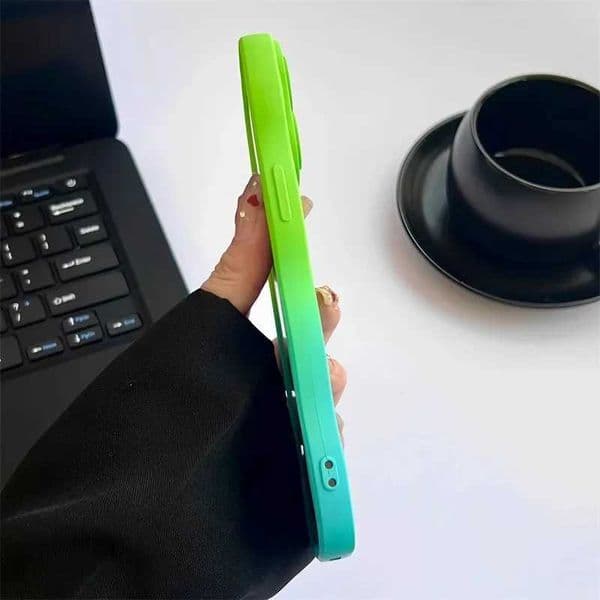 Cellphone Case Two tone gradient wave pattern silicone phone case suitable for iPhone 16 15 14 13 12 Pro Max Plus fully shock-absorbing soft bumper cover G241008
