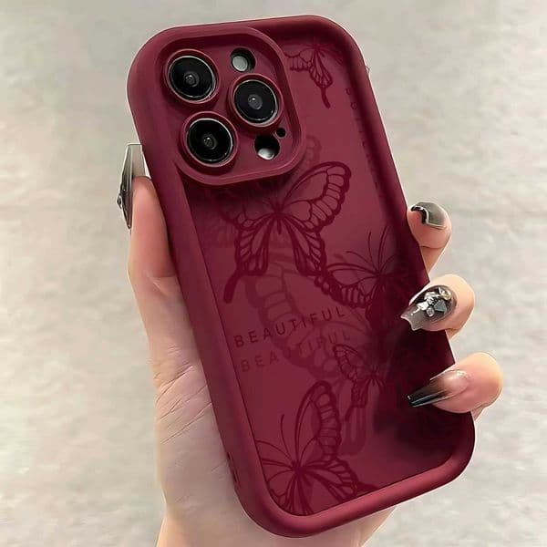Designer Phone Case Purple Butterfly Silicone Couple Phone Case Suitable for iPhone 16 15 14 13 12 11 Pro Max Mini XR X 7 8 Plus Soft TPU Back Cover M241008