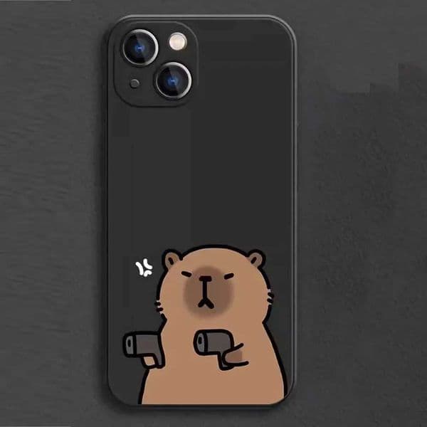 Designer Phone Case Suitable for iPhone 16 15 11 13 Pro Max Mini XS XR X 7 8 14 Plus Cartoon Animal Capybara Matching Cover M241008