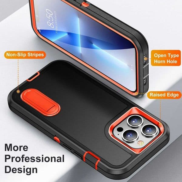 Cellphone Case 3IN1 is suitable for iPhone 16 15 13 11 14 Pro Max X XR XS SE 8 7 Plus heavy-duty shock resistant armor bracket dustproof phone case G241008