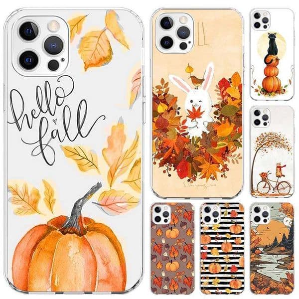 Luxury Case Pumpkin Happy Fall Autumn Phone Case for iPhone 16 15 14 13 12 Mini 11 Pro Max X XS XR 7 Plus 8 SE Soft Funda Printed Case Z241008