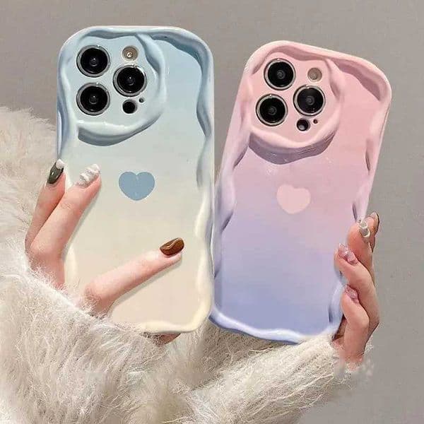 Luxury Case Phone case suitable for iPhone 16 15 Pro Max 14 11 13 12 Mini XR 8 7 Plus X XS SE Wave Gradient Love Heart Soft TPU Cover Fund Z241008