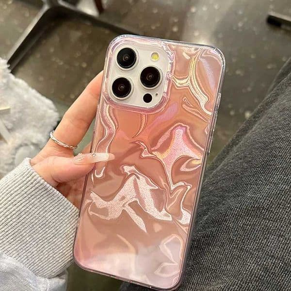 Designer Phone Case Laser Dazzling Wrinkled Aurora Water Ripple Phone Case for iPhone 16 15 14 13 12 11 Pro Max XS XR 7 8 Plus M241008