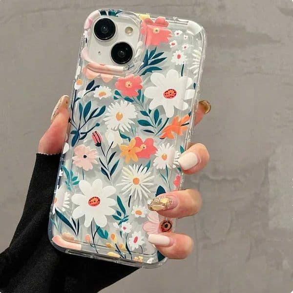 Cellphone Case Summer Colorful Flower Clear Phone Case for iPhone 16 14 13 12 15 Pro Max SE2 7 8 Plus XR X XS Max Fall Protection Cover G241008