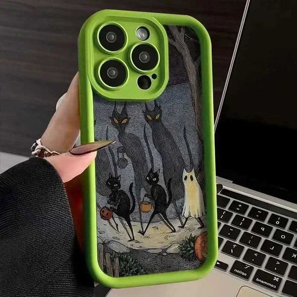 Cellphone Case Ghost Cat Soft Silicon Phone Case for iPhone 15 Pro Max Cases iPhone 14 13 12 11 15 16 Pro Max 7 8 Plus X XR Shock resistant Cover G241008