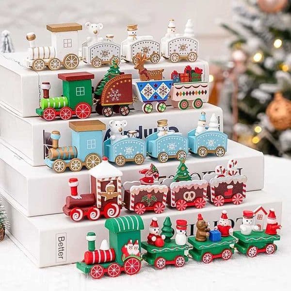 Plastic Christmas Train Merry Christmas Decorations for Home 2024 Cristmas Ornament Xmas Noel Gifts Happy New Year 2025XJ241007