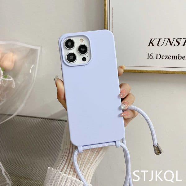 Designer Phone Case Liquid silicone necklace phone case for iPhone 15 14 12 Pro 11 XS MAX X XR 7 8 Plus 16 with a horizontal strap cover M241008