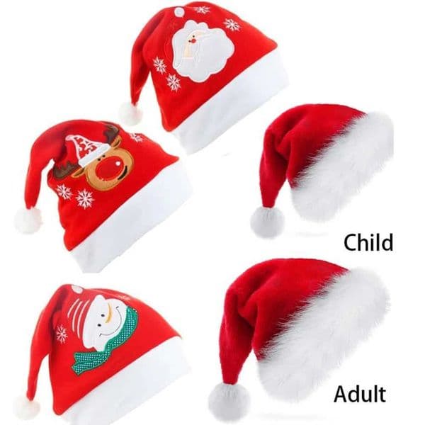 Cartoon Santa Hat Santa Claus Snowman Elk Embroidered Christmas Decoration for Christmas New Year Festive Holiday Party SuppliesXJ241007