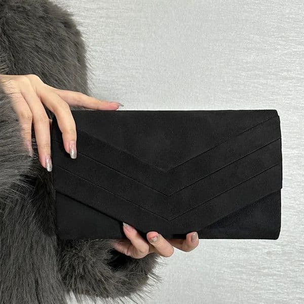 2024 womens envelope dinner bag shoulder bag cross body bag velvet handbag long wallet wedding bag 241008