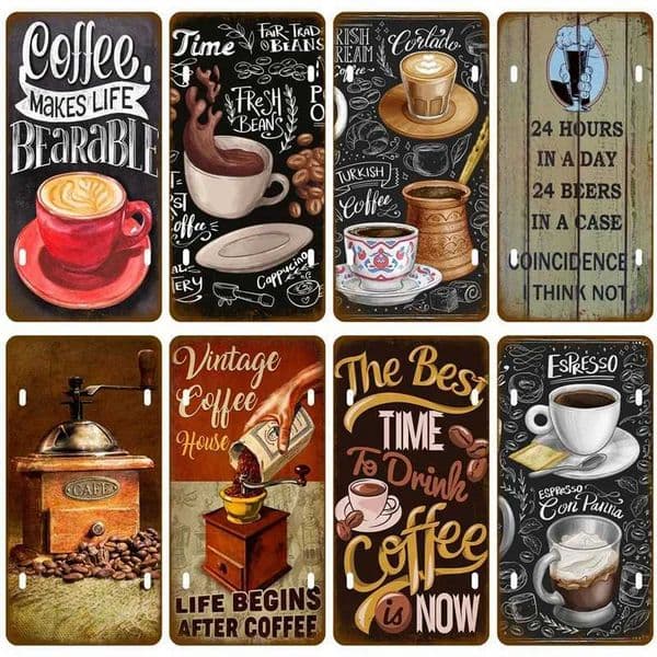 Vintage metal tin logo wall art beer coffee poster used for home decoration bars mens cave clubs vintage tinplate W241010