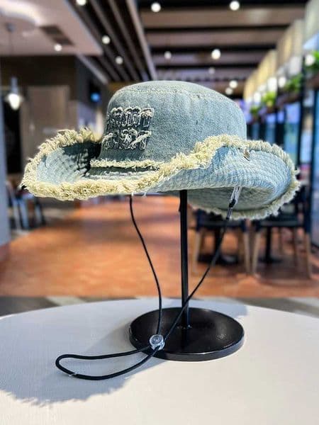 wide brim hats bucket a wornout letter washed jean fisherman hat womens spring summer outdoor sun alpine mens h241010