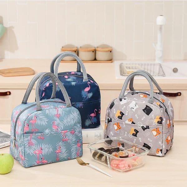 Bird Insulated Canvas Lunch Bag Thermal Food Picnic Bags for Women Kids Office Functional Pattern Cooler Box Case 240925