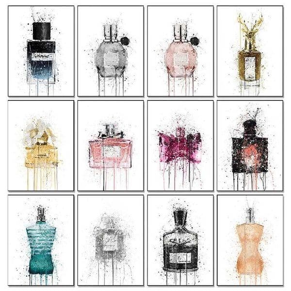 Modern fashion perfume bottle posters and printed canvas printed wall art pictures Luxury art works for living room home decoration gifts W241010