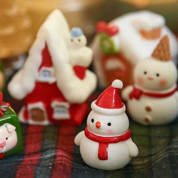 Snowman Decoration Home Christmas Mini Desktop Decoration Holiday Decoration Accessories New Year Christmas Element Decoration W241008