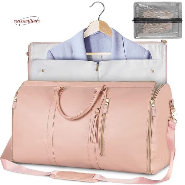 New Women's Folding Suit Travel Multi functional Storage Large Capacity PU Handheld Luggage Bag #73 swissmilitary