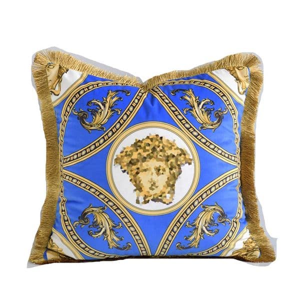 2026 Designer European perfume Fashion Series Tassel Sofa Pillow cologne Model Villa Living Room Bedroom Decorative Square Cushion Free Shipping