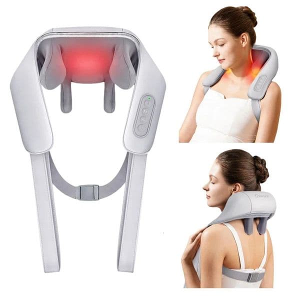 portable mini relaxor Dredge kneading intelligent electric packaging heating trapezoidal muscle neck multifunctional finger pressure massage shawl 241015