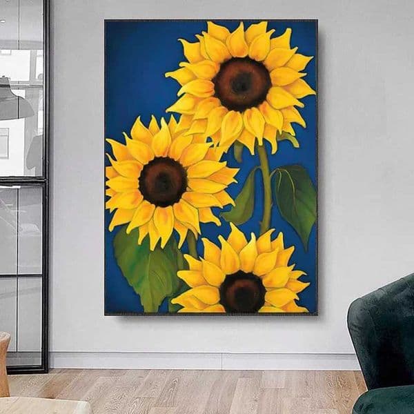 Classic Sunflower Canvas Oil Painting Pop Wall Art Oil Painting Plant Flower Poster Printing Images Used for Living Room Home Decoration W241010