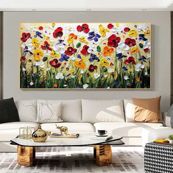 Canvas Nordic Wall Art Posters and Prints Wall Pictures for Living Room Home Cuadros Decors Abstract Art Flower Oil Painting W241010