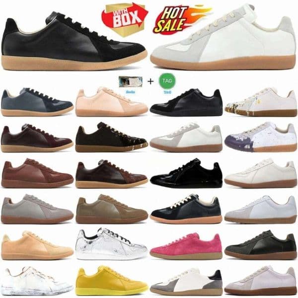 designer Shoes Sneakers replicaing german MM6 army gum gats Trainer paint Trainers gat Sneaker black grey white painter nude patent brown nutmeg Womens Mens