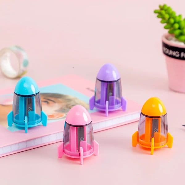 15 cute rocket shaped pencil sharpeners stationery school office supplies creative childrens gifts 241008