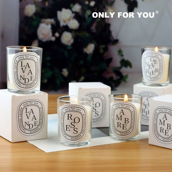 Designer Aromatherapy Candle White Pure Natural Plant Essential Oil Smokeless Fragrance Hand Gift French Scented Candle Including Box 582